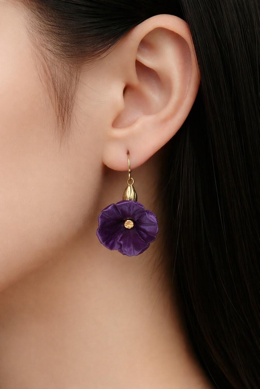 Michael Michaud Petunia Dangle Wire Earrings